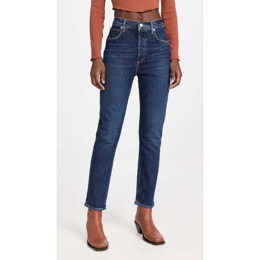 Agolde Dark Blue Straight Leg Jeans